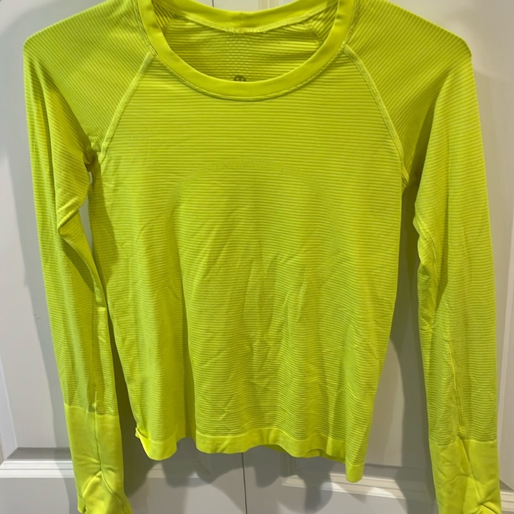 Lululemon neon yellow long sleve swiftly